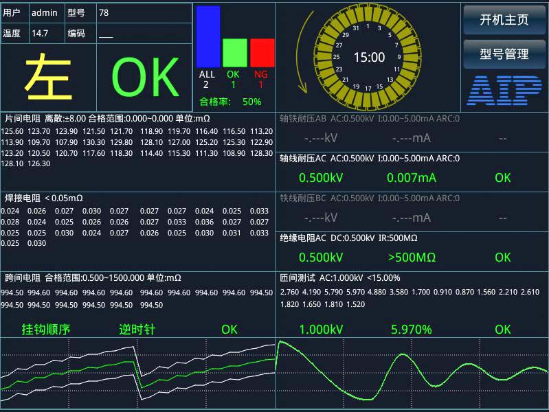 園林工具電機轉(zhuǎn)子測試系統(tǒng)