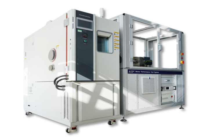 1、測試臺 諧波減速機(jī)測試臺面設(shè)有滑軌，滑軌上依次同軸安裝被測電機(jī)、位置傳感器、扭矩傳感器、異步伺服電機(jī)。臺面有供電機(jī)的端子 U、V、W，供電機(jī)或外接控制器的端子 DC+ 、DC-還有各種信號的接口，例如：CAN-BUS、ECU 、Encoder、Temperature 、Voltage 等端口 。 2、電控柜 主要由直流電源 、伺服驅(qū)動器 、BLDC 電機(jī)控制器 、測控系統(tǒng)和安全控制電路等組成。 3、伺服系統(tǒng) 主要由伺服直流電源、伺服驅(qū)動器與異步伺服電機(jī)（內(nèi)含編碼器）組成。 速度模式下，可以作為主電動機(jī)拖動 DUT 電機(jī)按照 指定速度運(yùn)轉(zhuǎn)；轉(zhuǎn)矩模式下，可以做為 DUT 電機(jī)的負(fù)載施加指定的轉(zhuǎn)矩運(yùn)轉(zhuǎn) 4、FOC系統(tǒng) 主要由直流電源、控制器、測控系統(tǒng)及其編碼器、磁環(huán)位置傳感器等組成。 其中 BLDC 控制器應(yīng)具有 FOC 及弱磁能力。控制器可以適配不同極槽的電機(jī)，例如 12 槽 8 極或 12 槽 10 極等，只需要在測試前用 BLDC 控制器的 SETUP TOOL 軟件模塊對 BLDC 控制器進(jìn)行設(shè)置即可。 5、環(huán)境倉系統(tǒng)（選配） 環(huán)境系統(tǒng)：主要由高低溫箱、溫度采集器組成。該系統(tǒng)可以模擬電機(jī)的實際工作溫度環(huán)境。環(huán)境模擬溫度：-40攝氏度到150攝氏度。